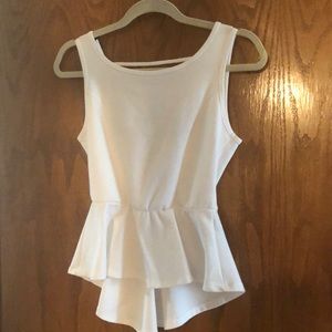 White peplum top. Open back